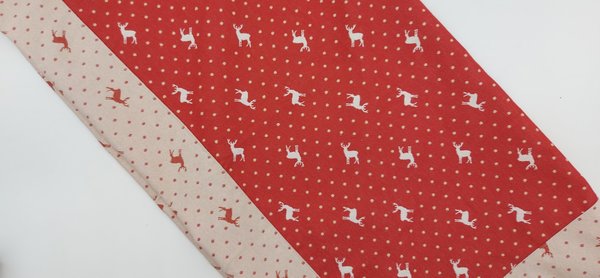 Tischdecke rot mit weißen Hirschen 80X80